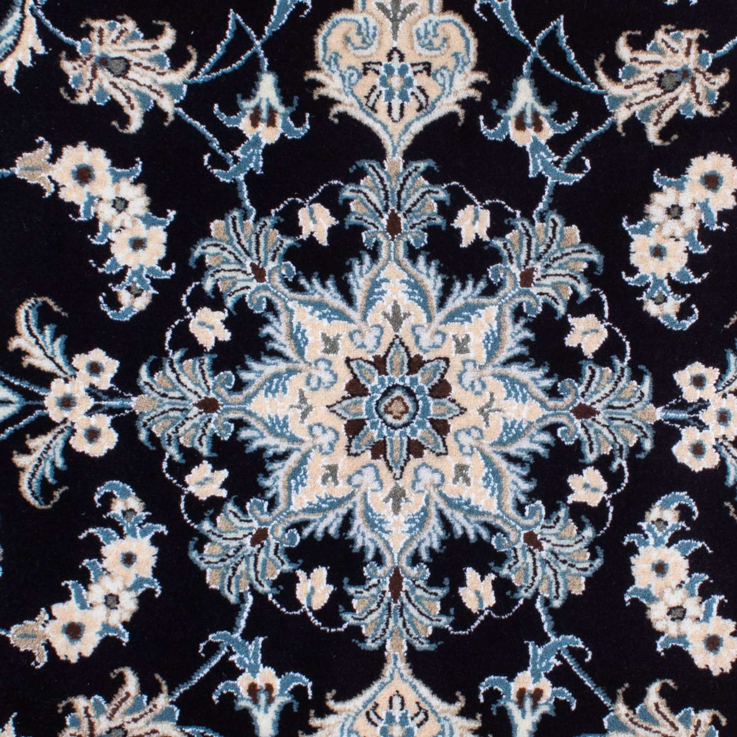 Alfombra persa - Nain - 135 x 89 cm - azul oscuro