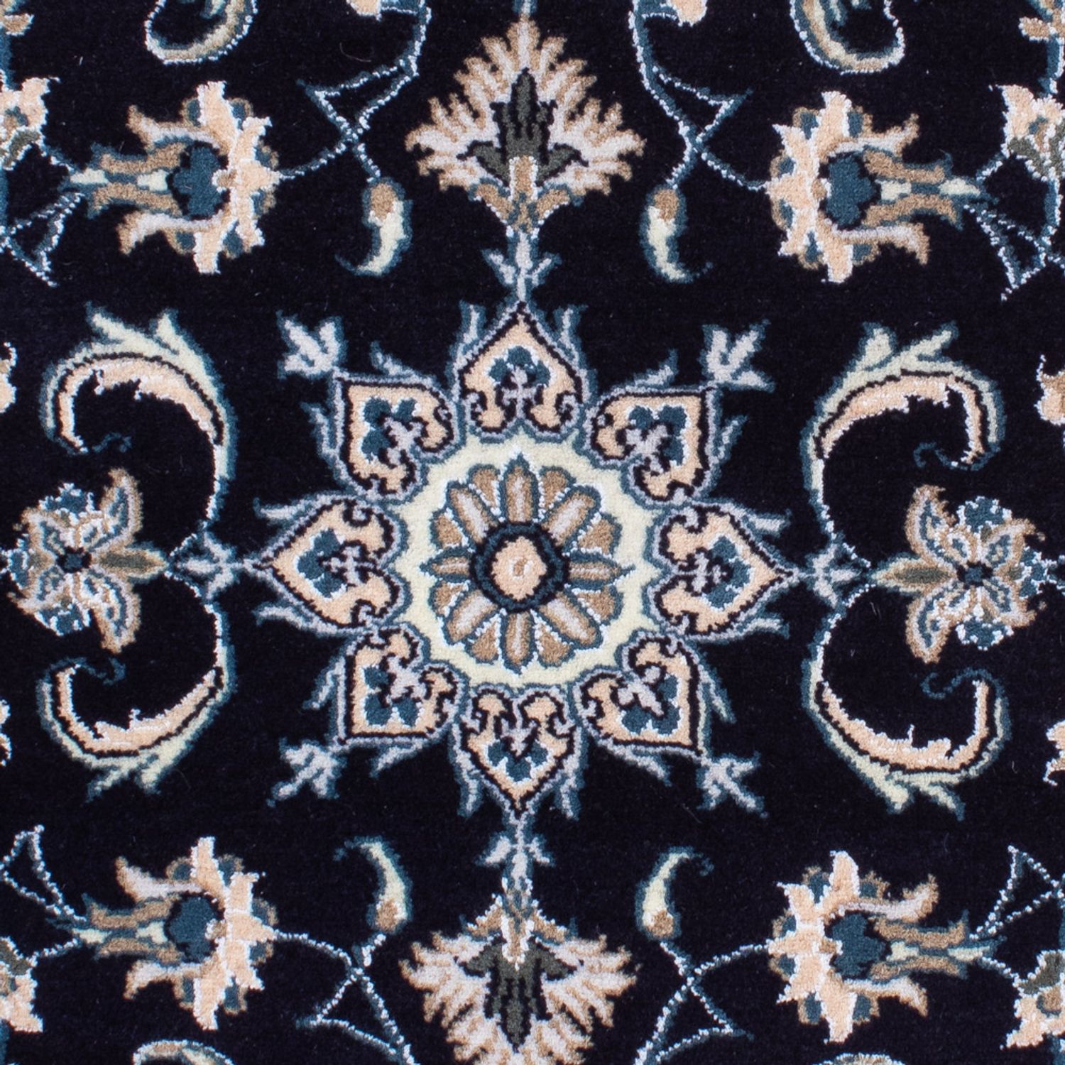 Alfombra persa - Nain - 141 x 72 cm - azul oscuro