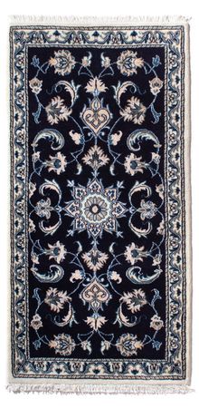 Alfombra persa - Nain - 141 x 72 cm - azul oscuro