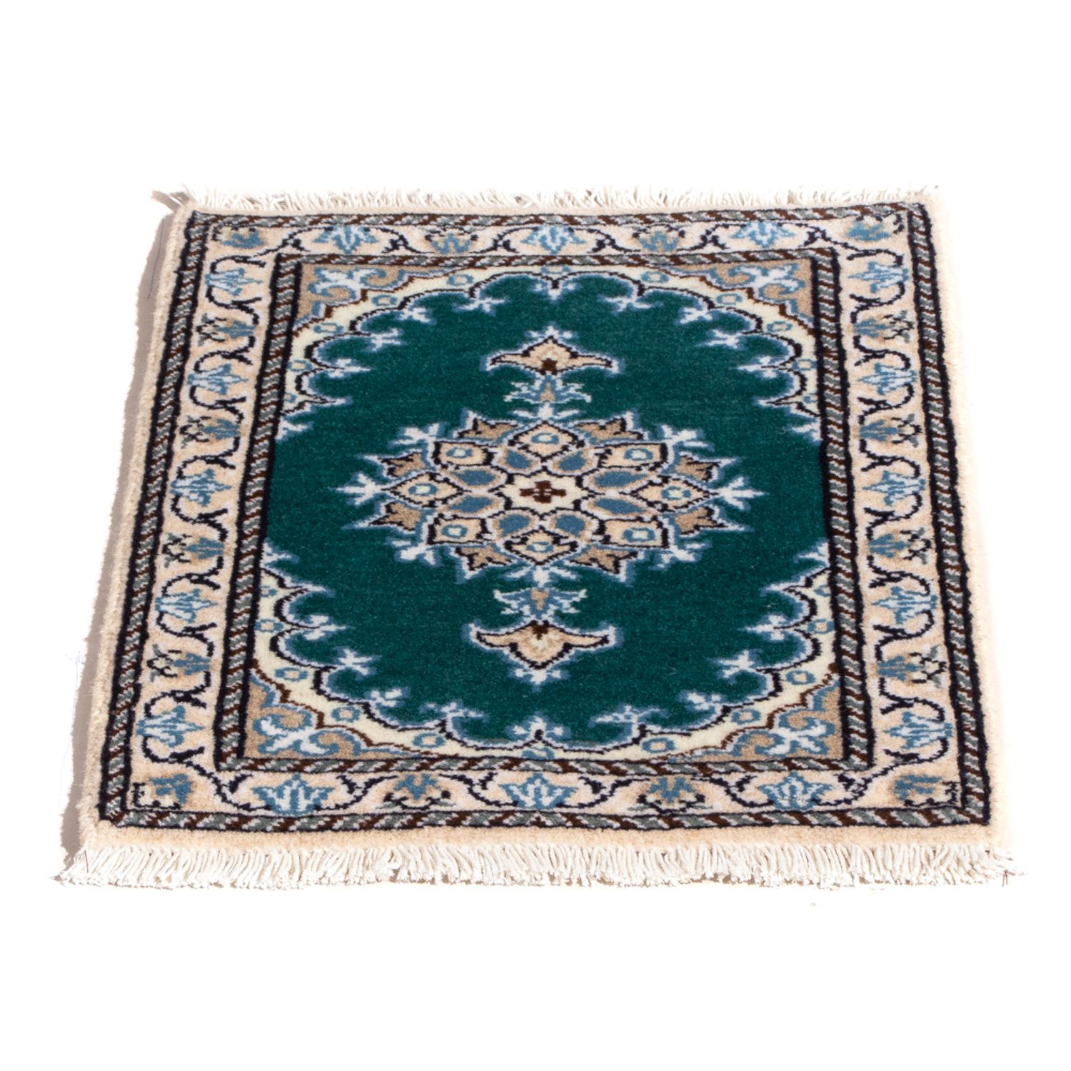 Tapis persan - Nain - 60 x 40 cm - vert foncé