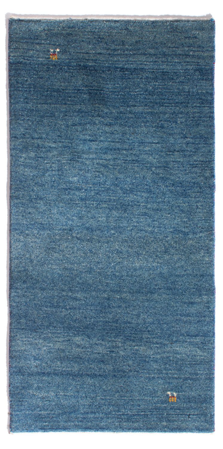 Tapete Gabbeh - Persa - 140 x 69 cm - azul-mar