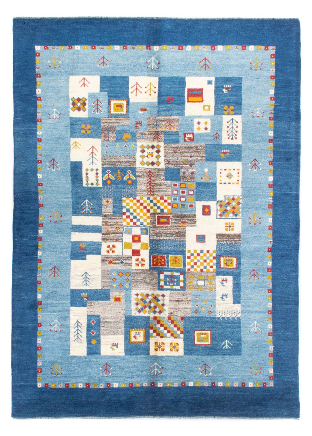 Tapis Gabbeh - Persan - 204 x 151 cm - bleu