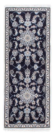 Alfombra de pasillo Alfombra persa - Nain - 196 x 76 cm - azul oscuro