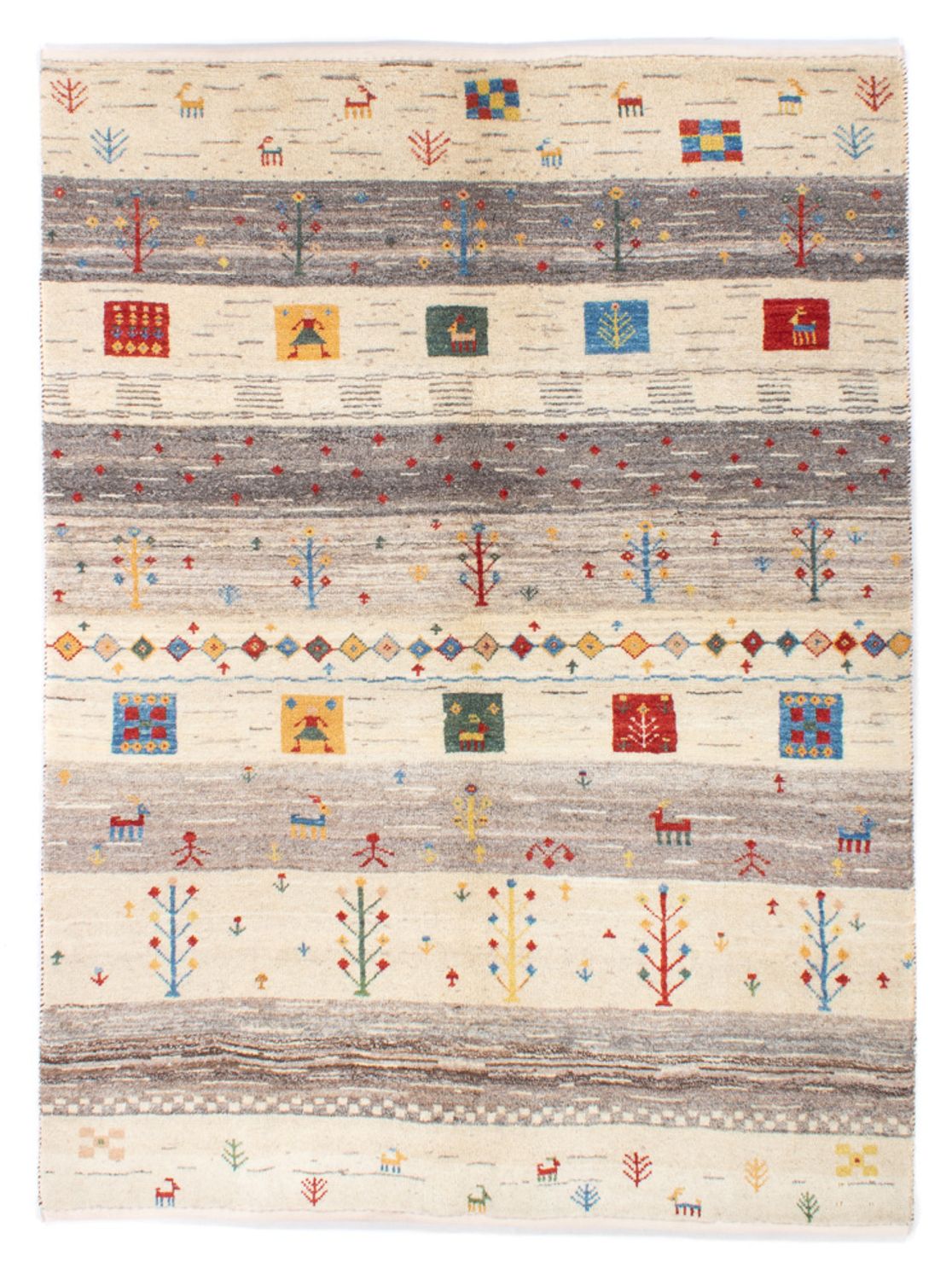 Tapis Gabbeh - Persan - 187 x 148 cm - naturel