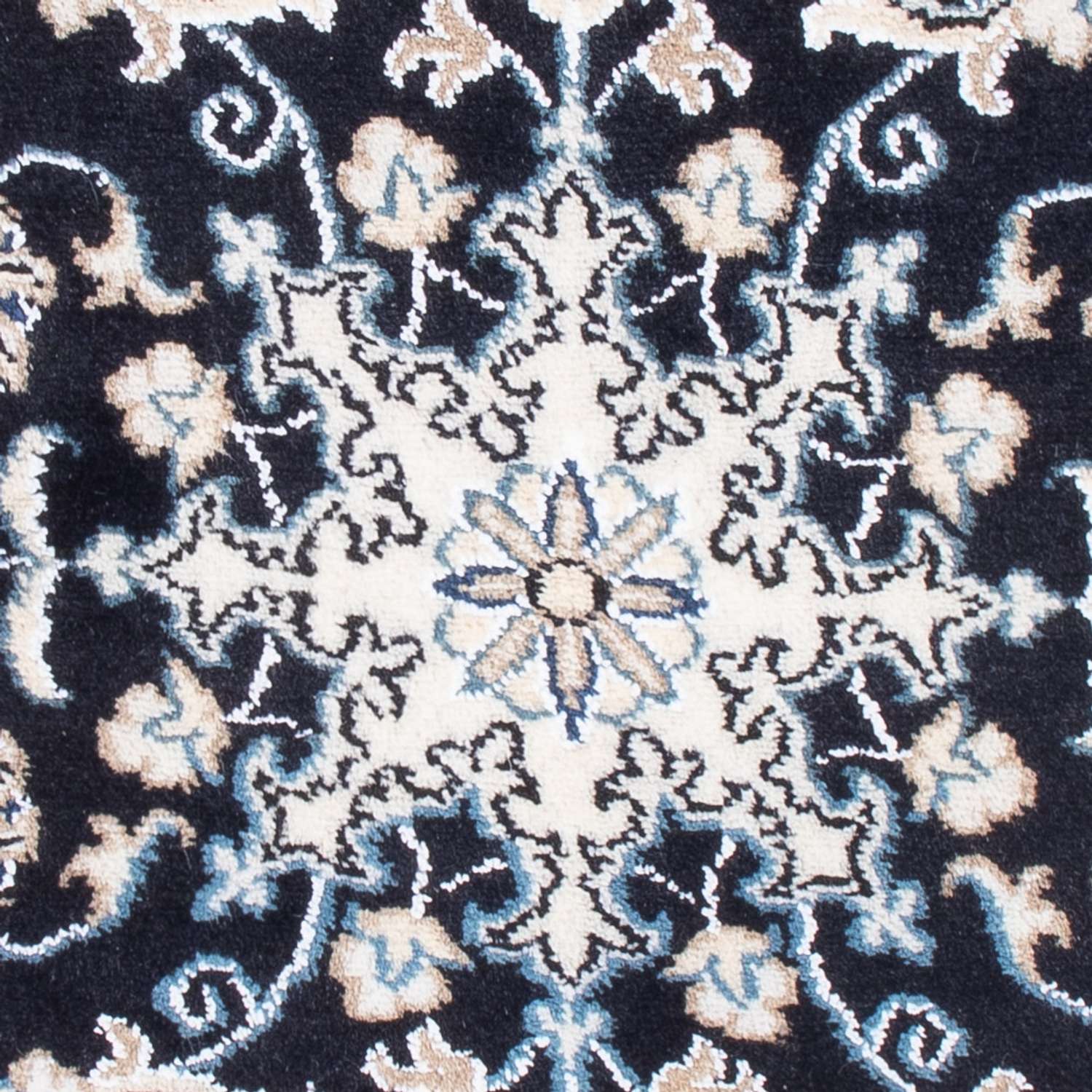 Tapis persan - Nain - Royal - 90 x 60 cm - bleu foncé