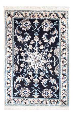 Alfombra Persa - Nain - Real - 90 x 60 cm - azul oscuro