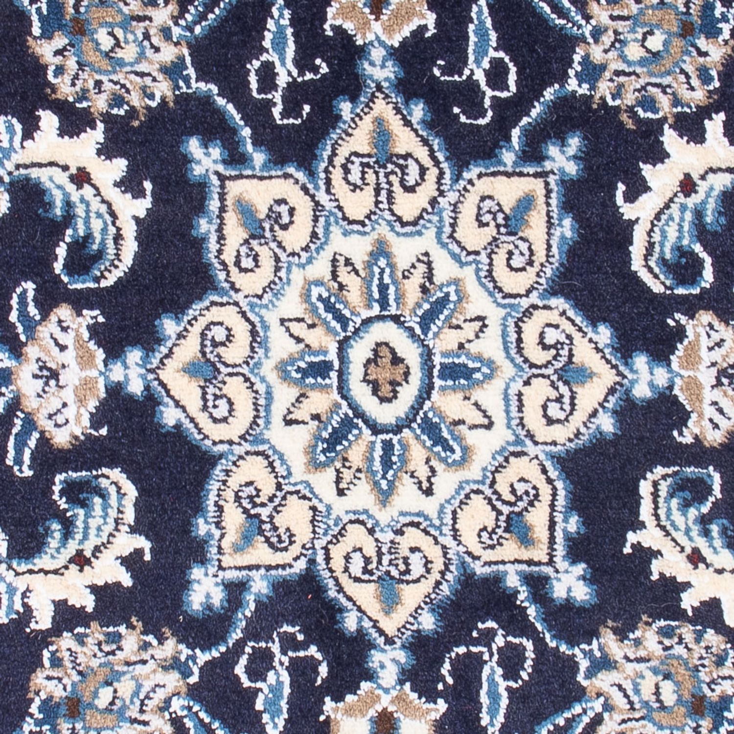 Alfombra Persa - Nain - Real - 90 x 60 cm - azul oscuro