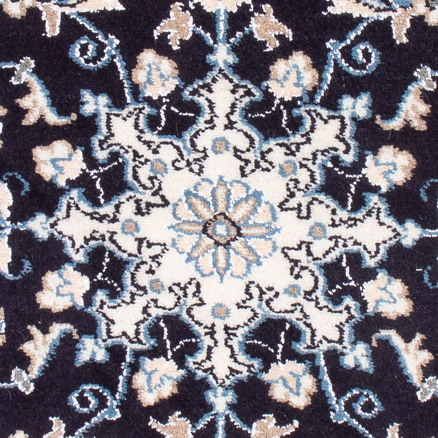 Alfombra Persa - Nain - Real - 90 x 60 cm - azul oscuro