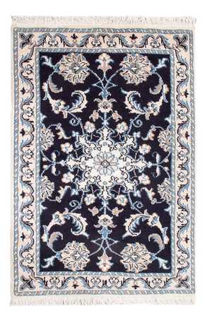 Alfombra Persa - Nain - Real - 90 x 60 cm - azul oscuro