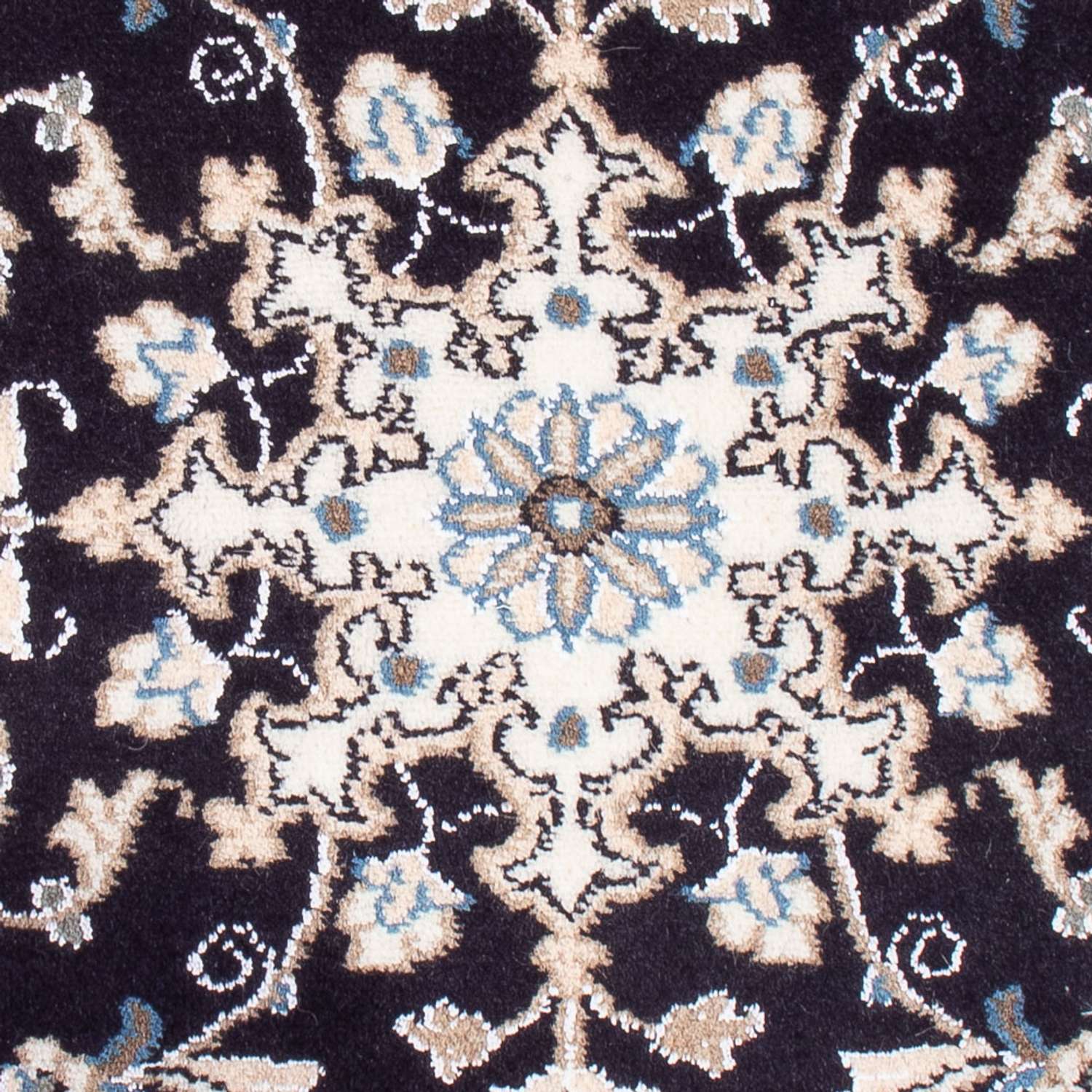 Alfombra Persa - Nain - Real - 90 x 60 cm - azul oscuro