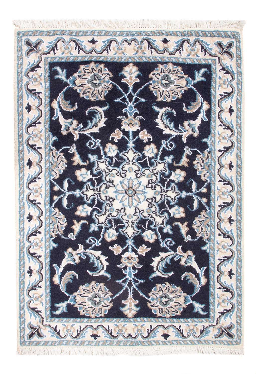 Tapete Persa - Nain - Royal - 90 x 60 cm - azul escuro