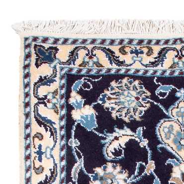 Alfombra Persa - Nain - Real - 90 x 60 cm - azul oscuro