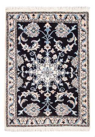 Alfombra Persa - Nain - Real - 90 x 60 cm - azul oscuro