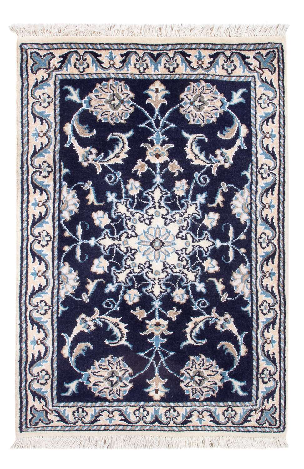 Tapete Persa - Nain - Royal - 90 x 60 cm - azul escuro