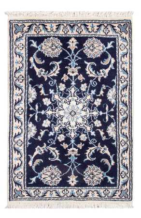 Alfombra Persa - Nain - Real - 90 x 60 cm - azul oscuro