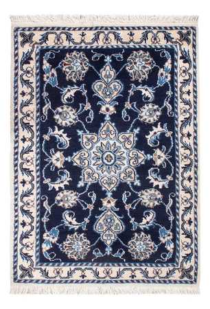 Alfombra Persa - Nain - Real - 90 x 60 cm - azul oscuro