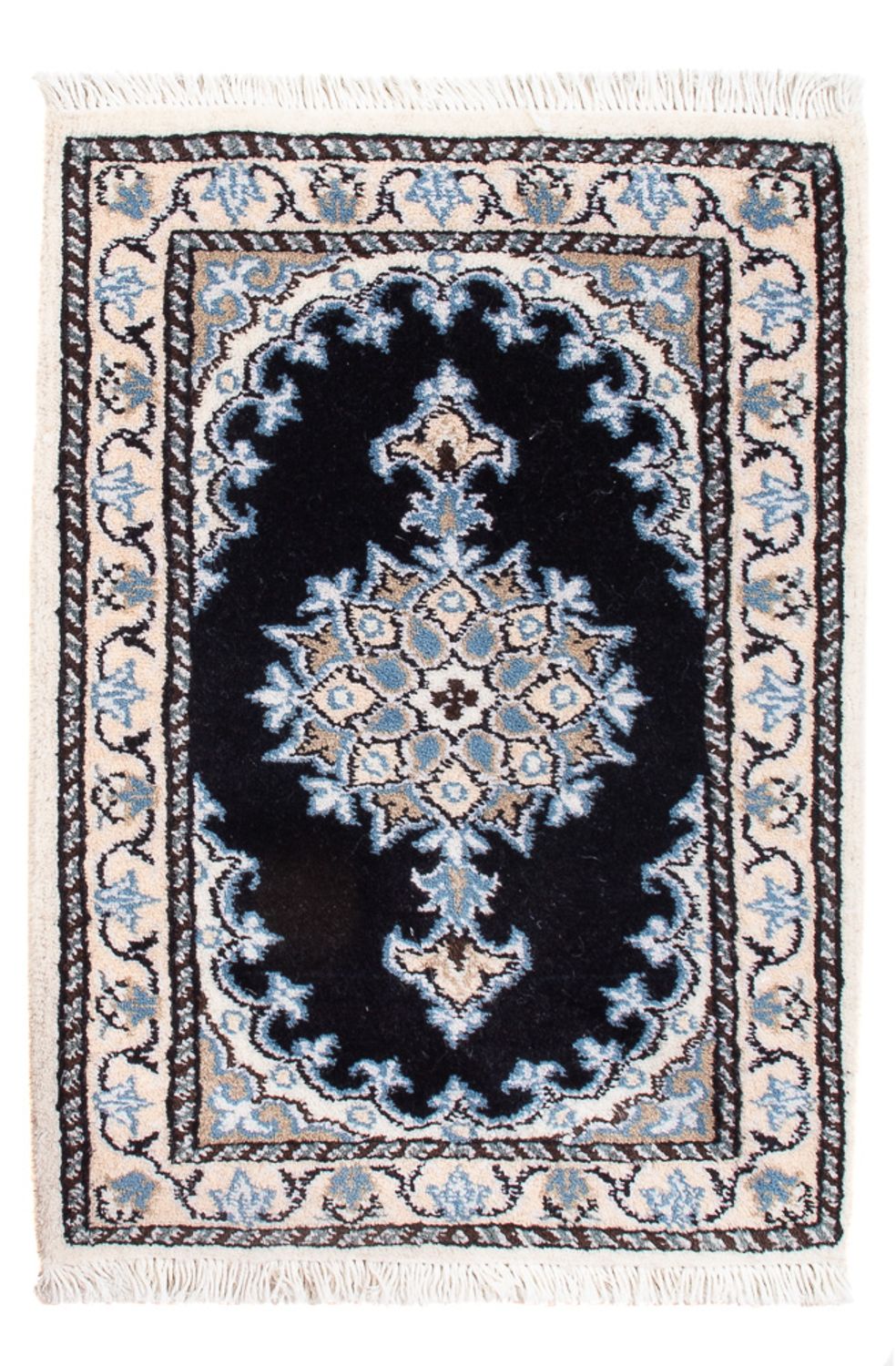 Alfombra Persa - Nain - Real - 60 x 40 cm - azul oscuro