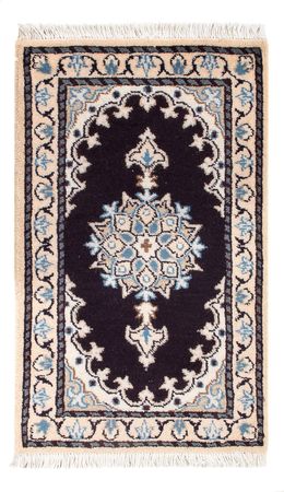 Alfombra Persa - Nain - Real - 60 x 40 cm - azul oscuro