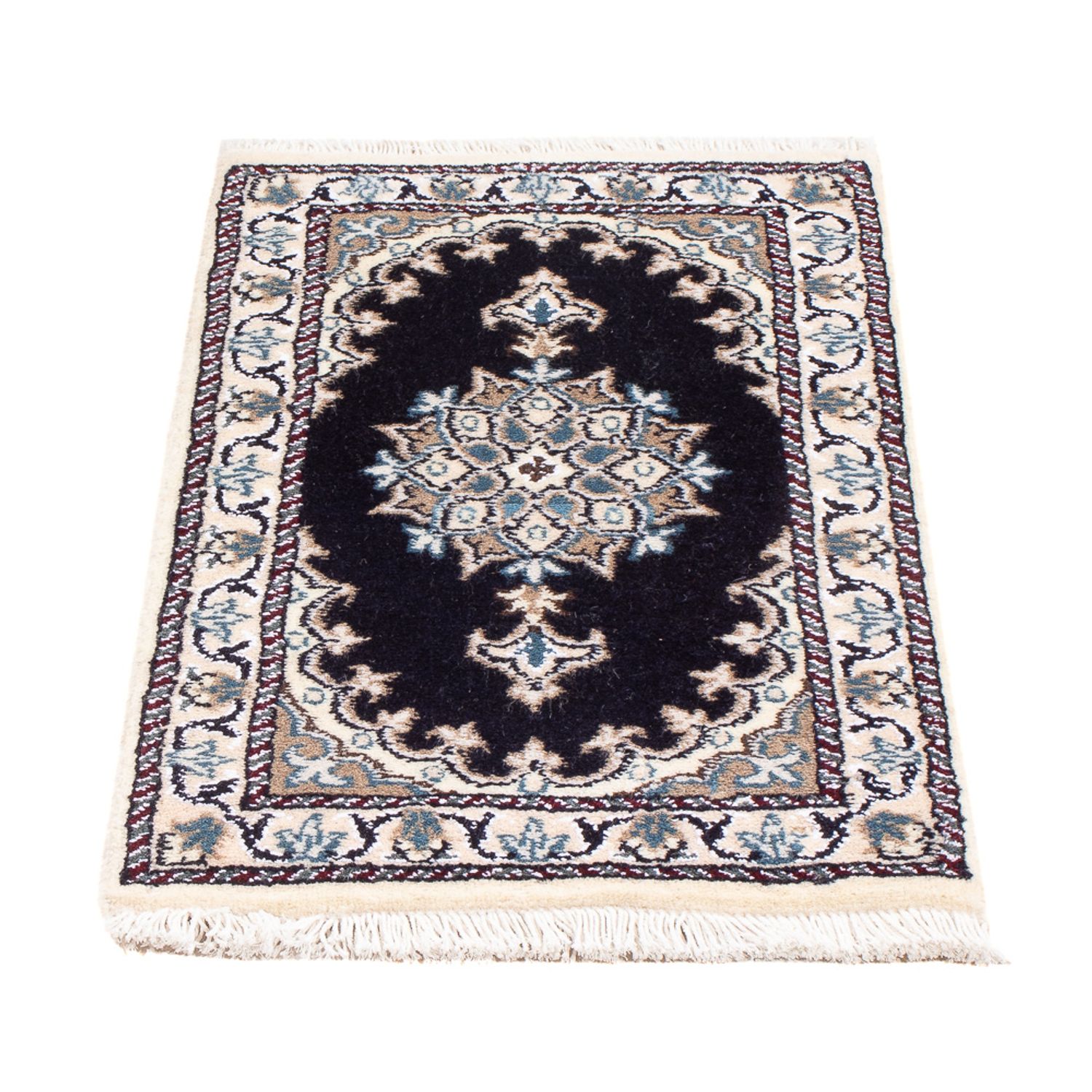 Tapis persan - Nain - Royal - 60 x 40 cm - bleu foncé