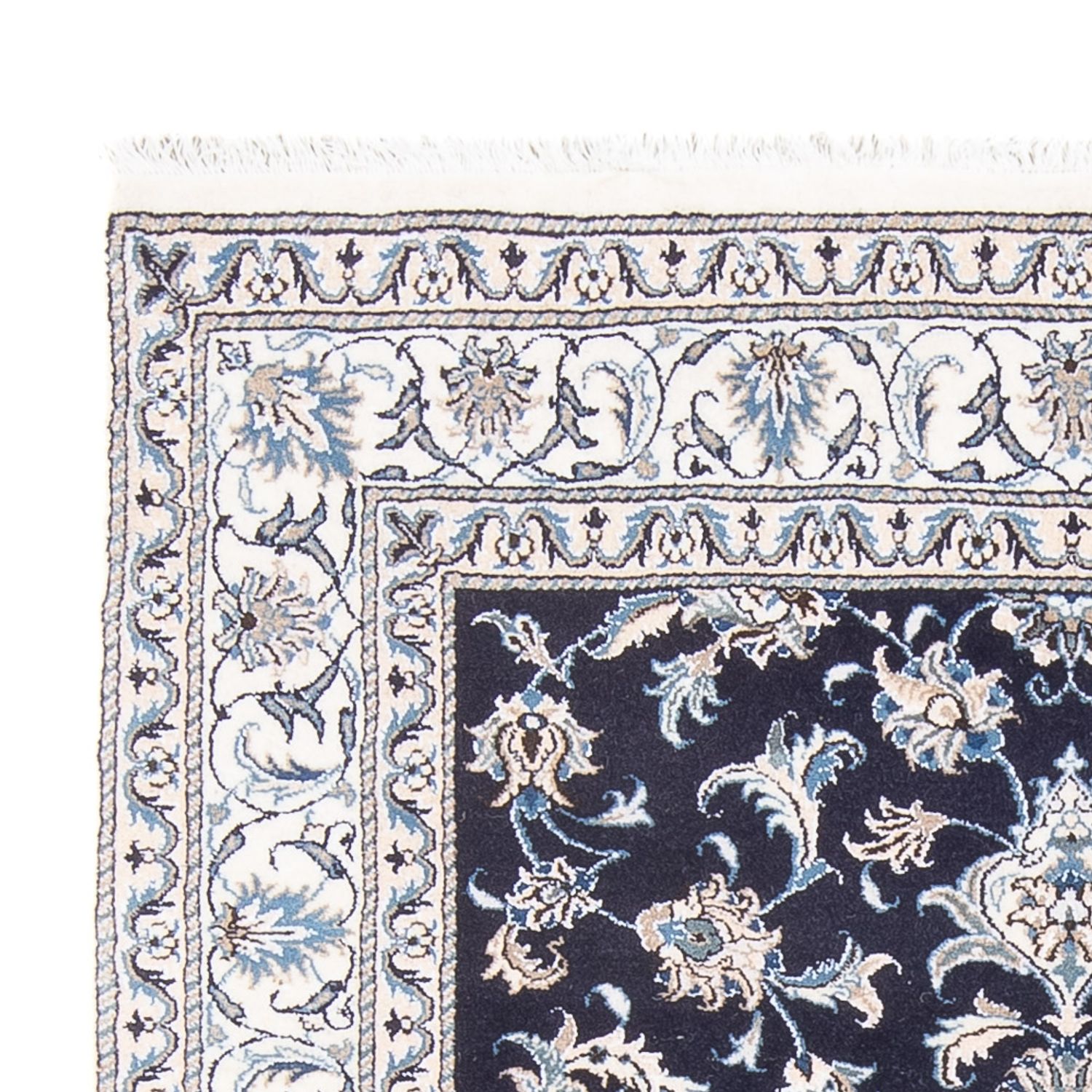 Tapis persan - Nain - Royal - 196 x 145 cm - bleu foncé