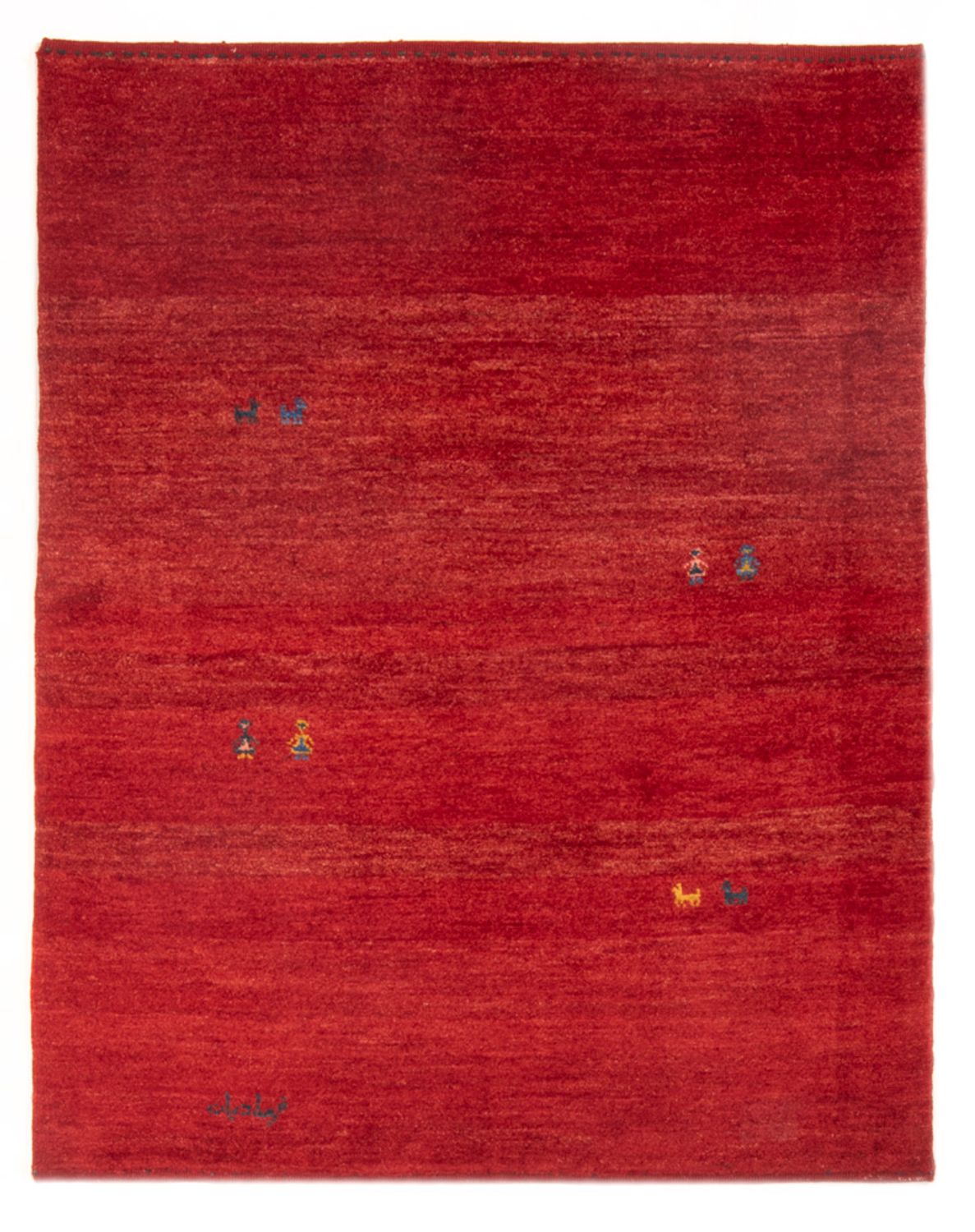 Alfombra Gabbeh - Persa - 142 x 108 cm - rojo