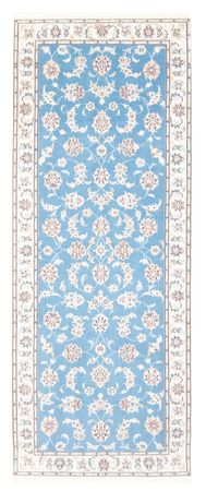 Alfombra de pasillo Alfombra Persa - Nain - Real - 209 x 84 cm - azul claro