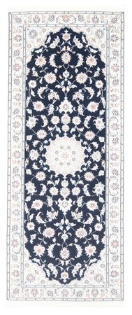 Corredor Tapete Persa - Nain - Royal - 198 x 81 cm - azul escuro