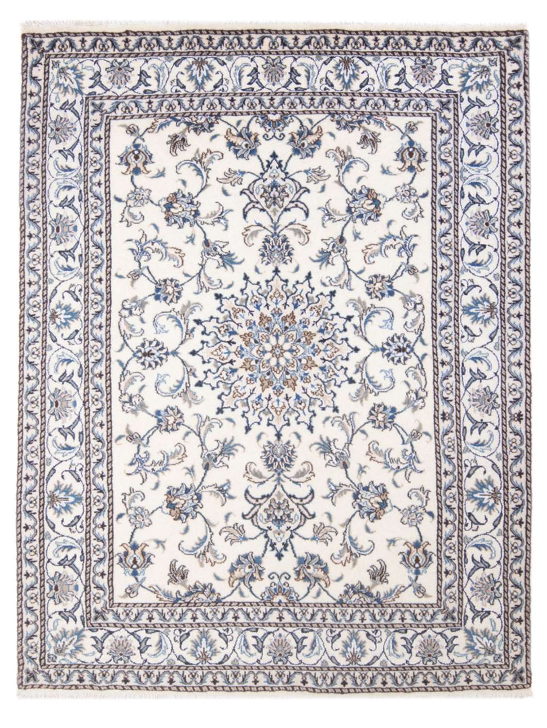 Alfombra Persa - Nain - Real - 205 x 145 cm - crema