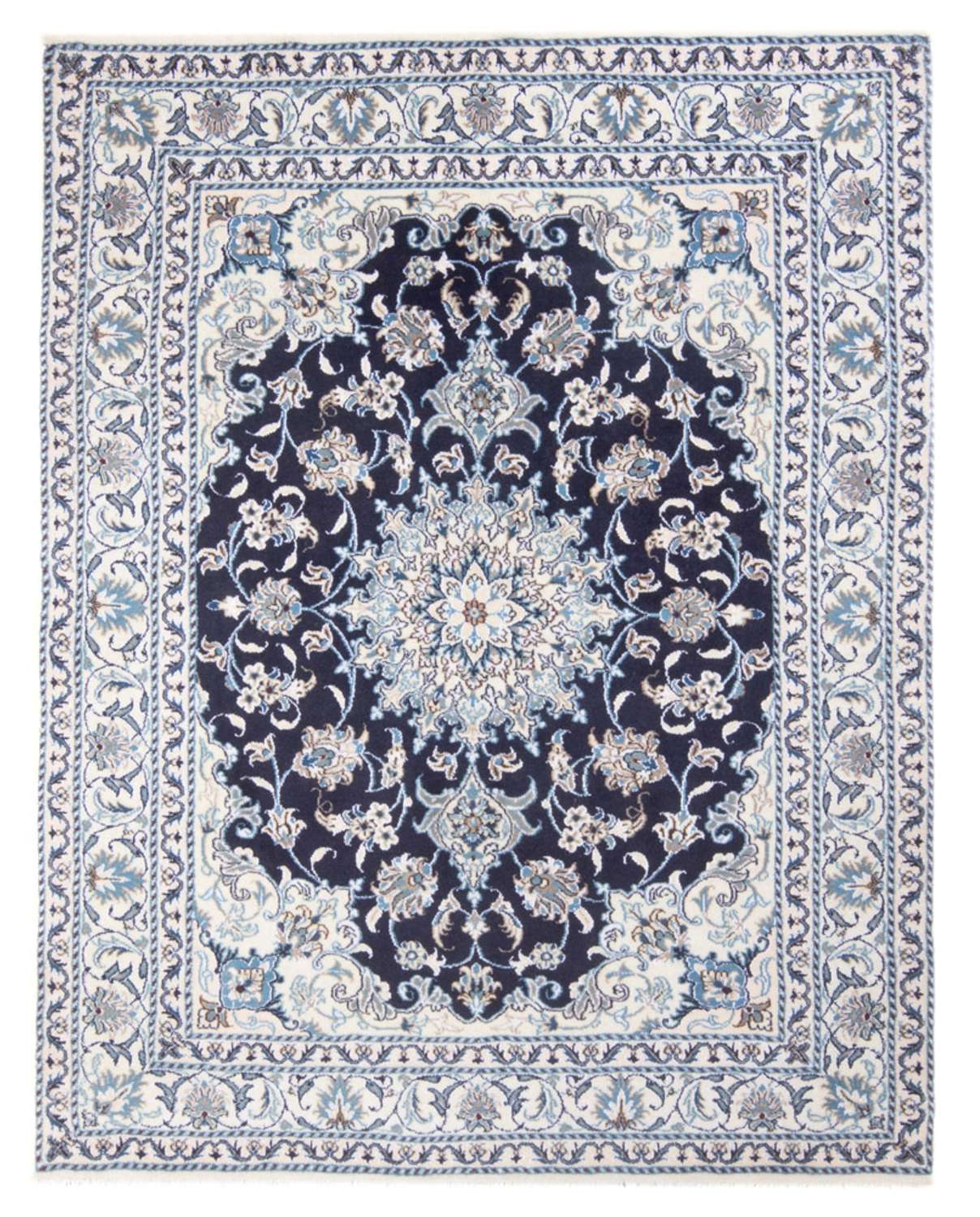 Tapis persan - Nain - Royal - 194 x 149 cm - bleu foncé