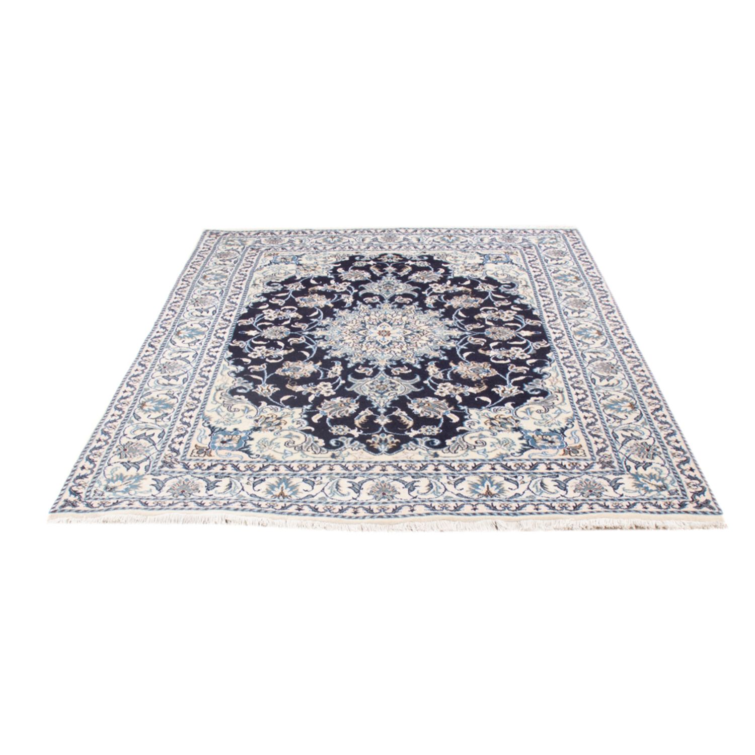 Tapete Persa - Nain - Royal - 194 x 149 cm - azul escuro