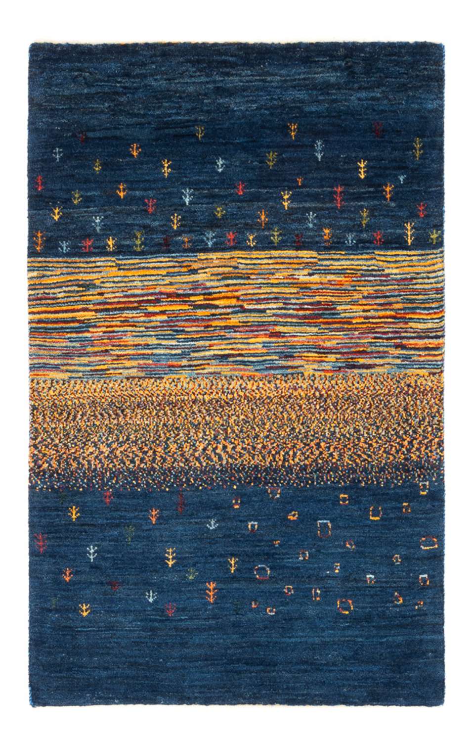 Tapete Gabbeh - Loribaft Persa - Real - 126 x 83 cm - multicolorido