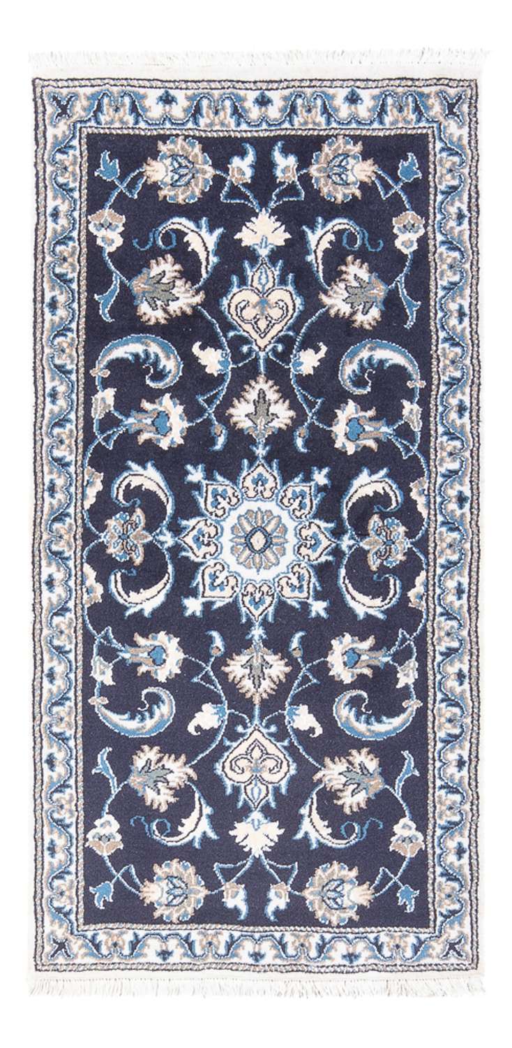 Tapis persan - Nain - 138 x 69 cm - bleu foncé