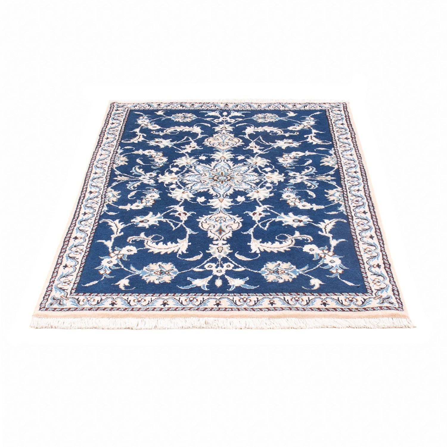 Alfombra persa - Nain - 134 x 83 cm - azul