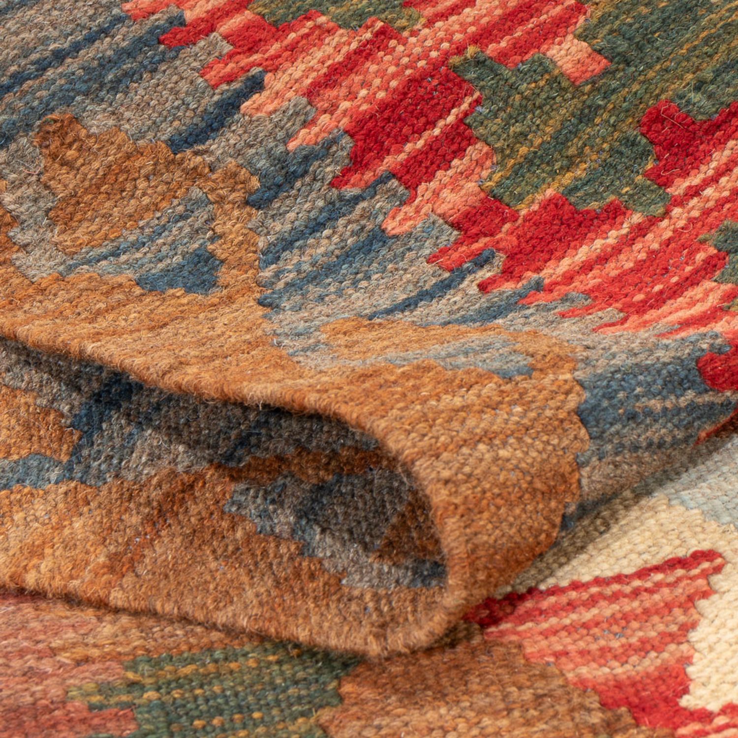 Løber Kelim Carpet - Splash - 201 x 100 cm - flerfarvet