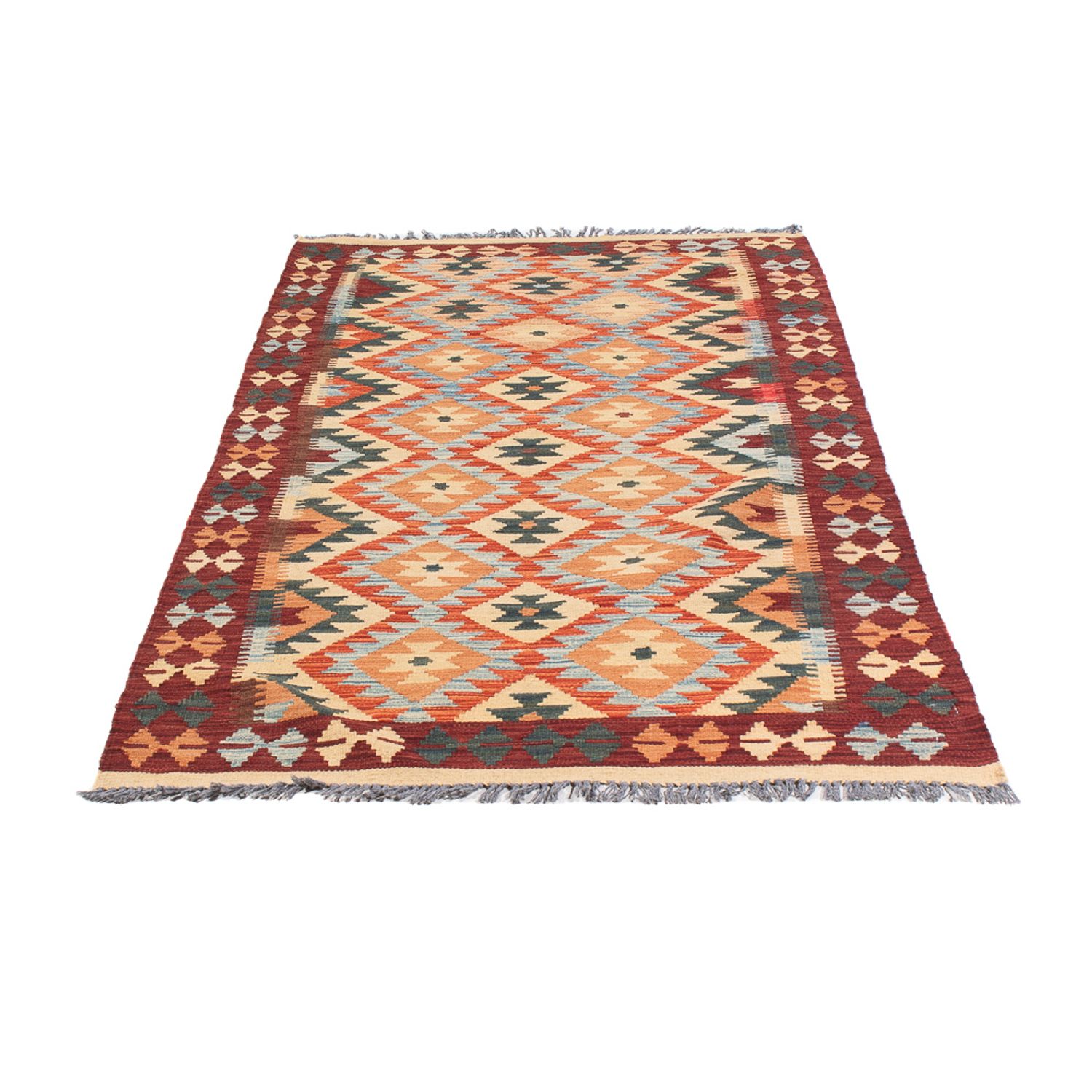 Tapis de couloir Tapis Kelim - Splash - 198 x 104 cm - multicolore