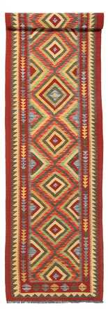 Runner Kelim Rug - Splash - 402 x 91 cm - multicolored