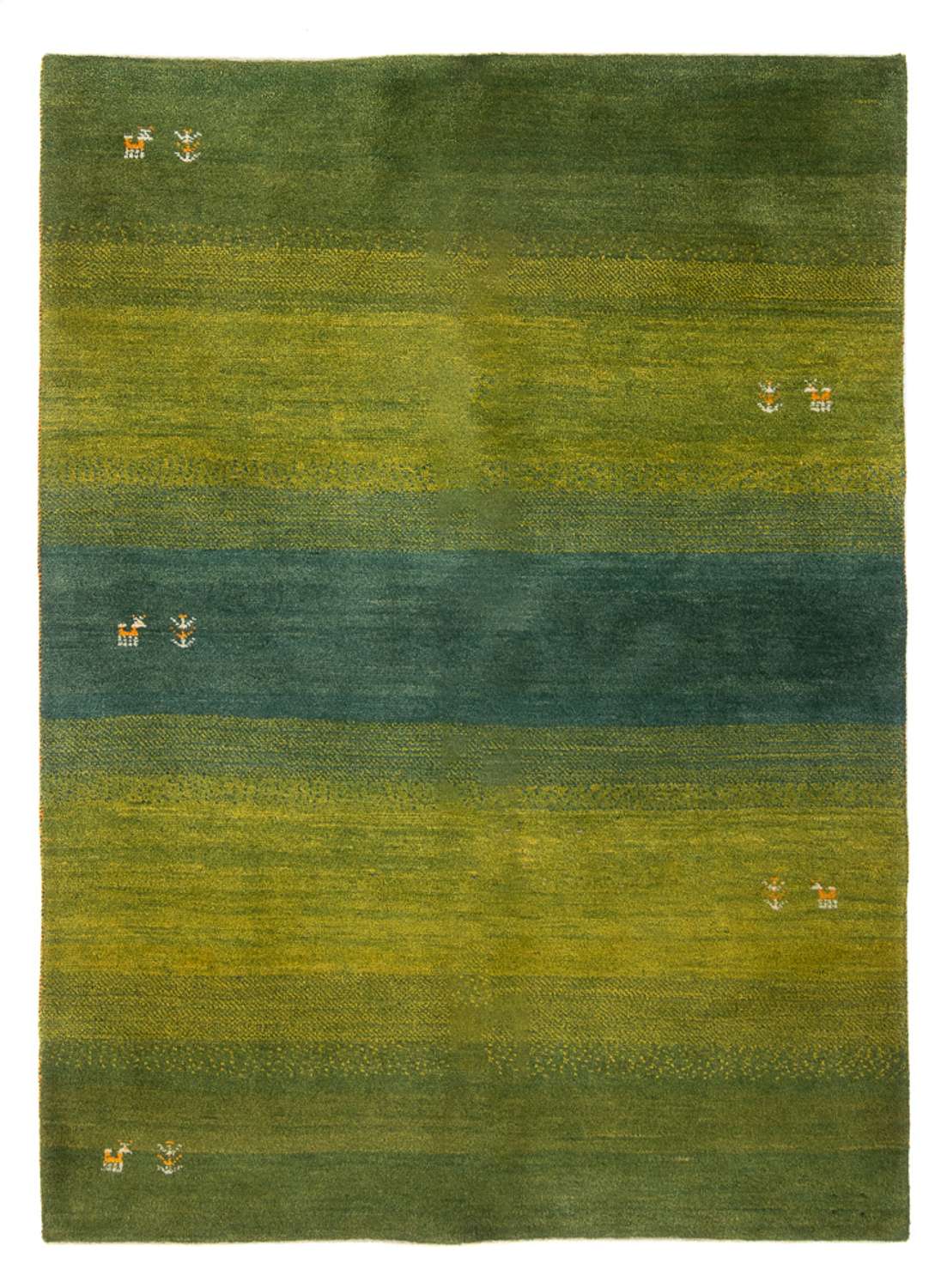 Gabbeh-teppe - persisk - 202 x 149 cm - grønn