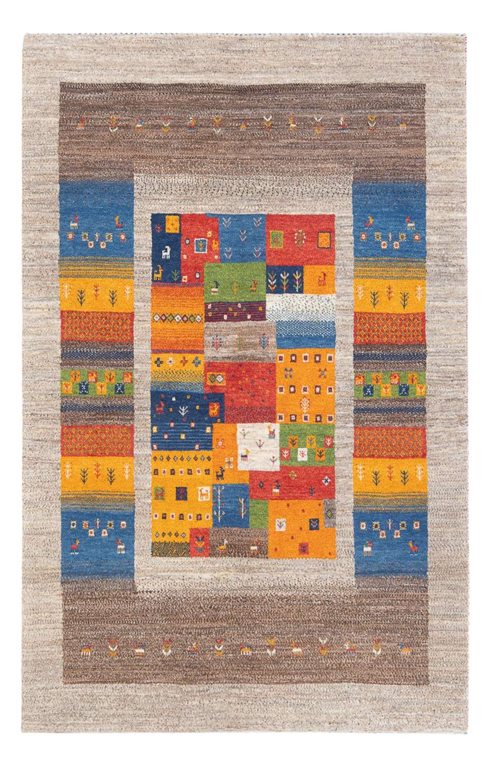 Tapis Gabbeh - Loribaft Persan - 184 x 124 cm - multicolore
