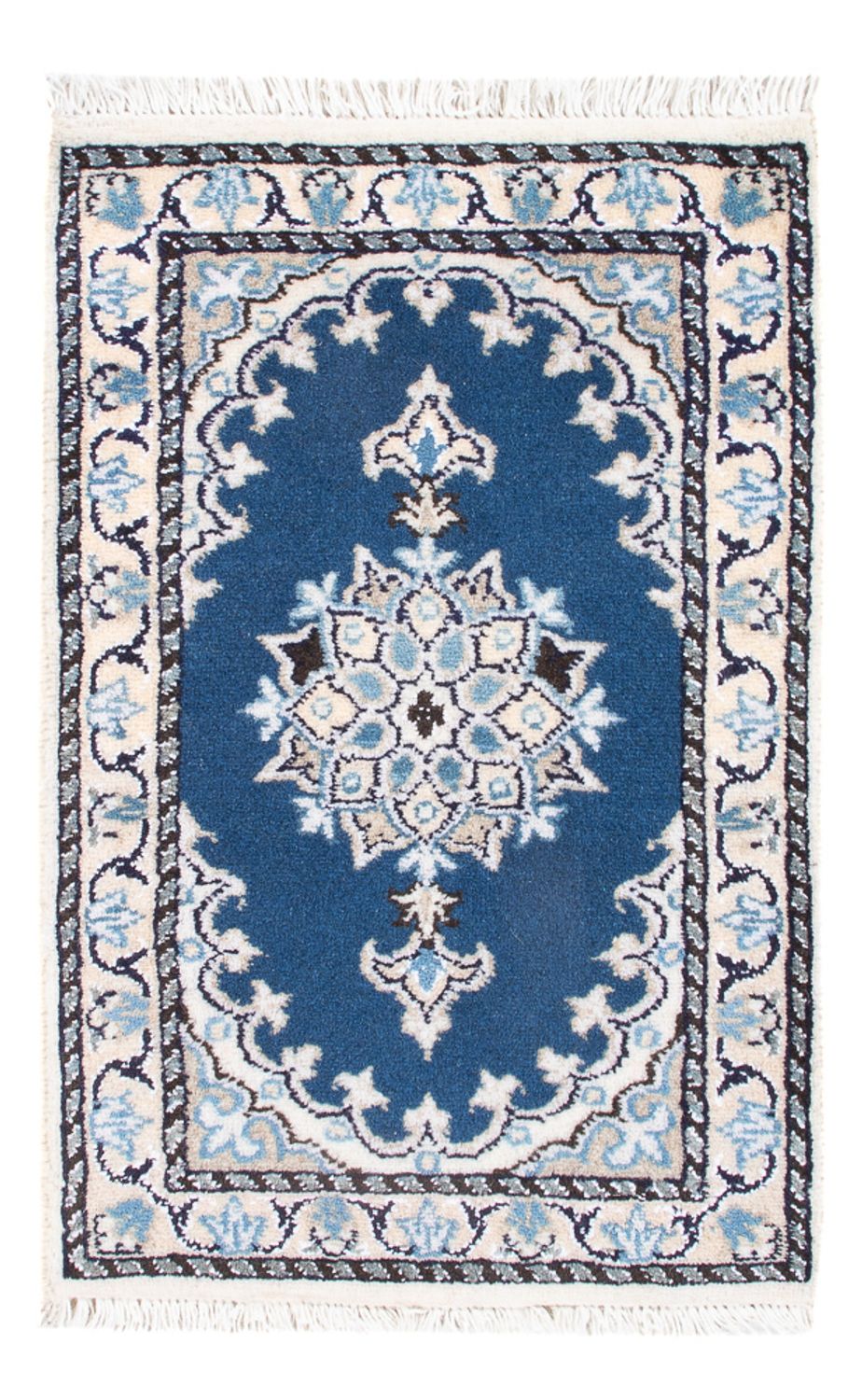 Alfombra persa - Nain - 60 x 40 cm - azul