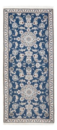 Tapis de couloir Tapis persan - Nain - 198 x 78 cm - bleu de mer