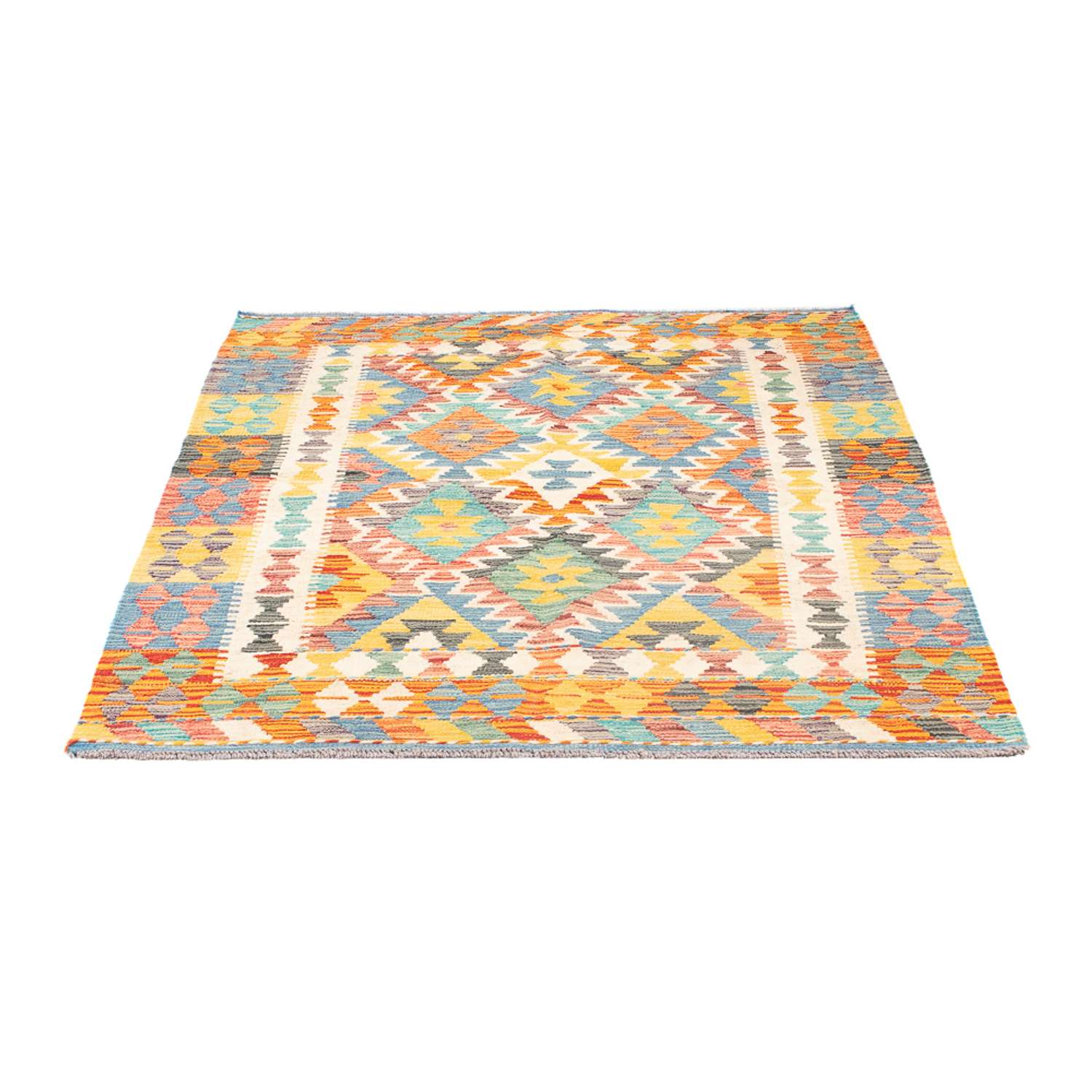 Kelim tapijt - Splash - 145 x 106 cm - veelkleurig