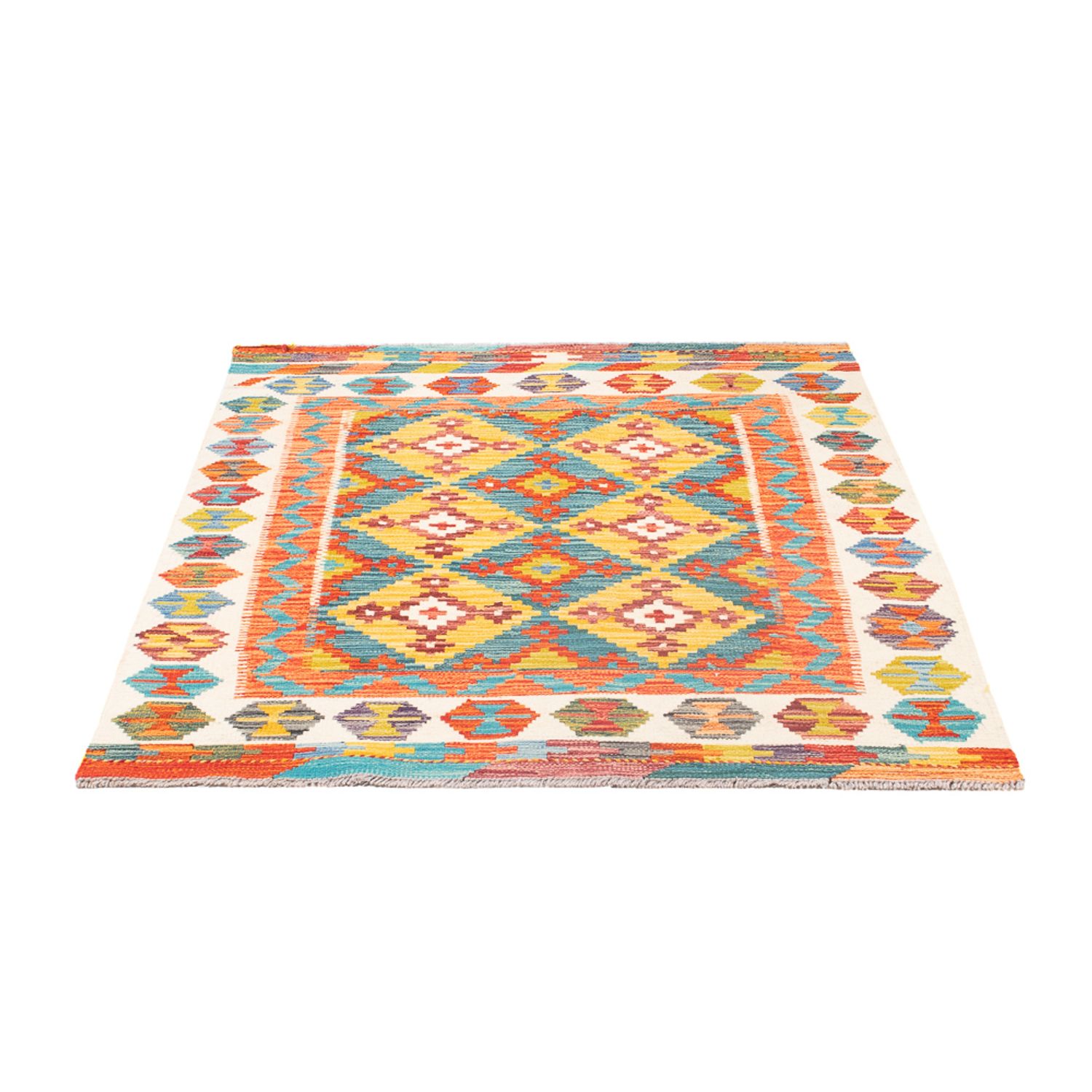 Tapis Kelim - Splash - 143 x 104 cm - multicolore