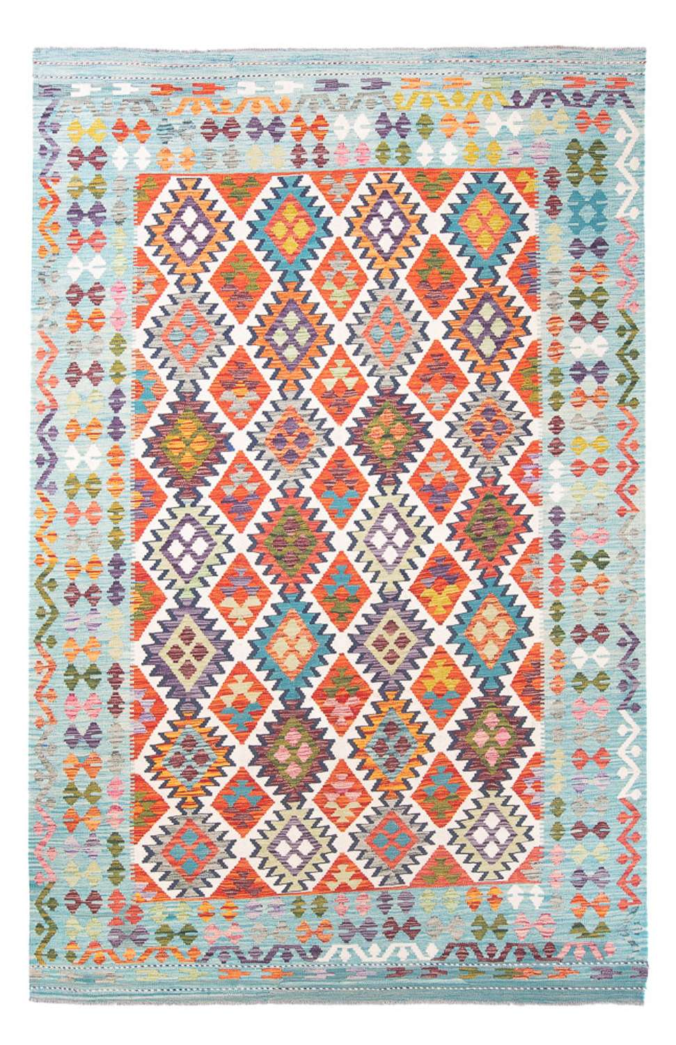 Tapis Kelim - Splash - 301 x 206 cm - multicolore
