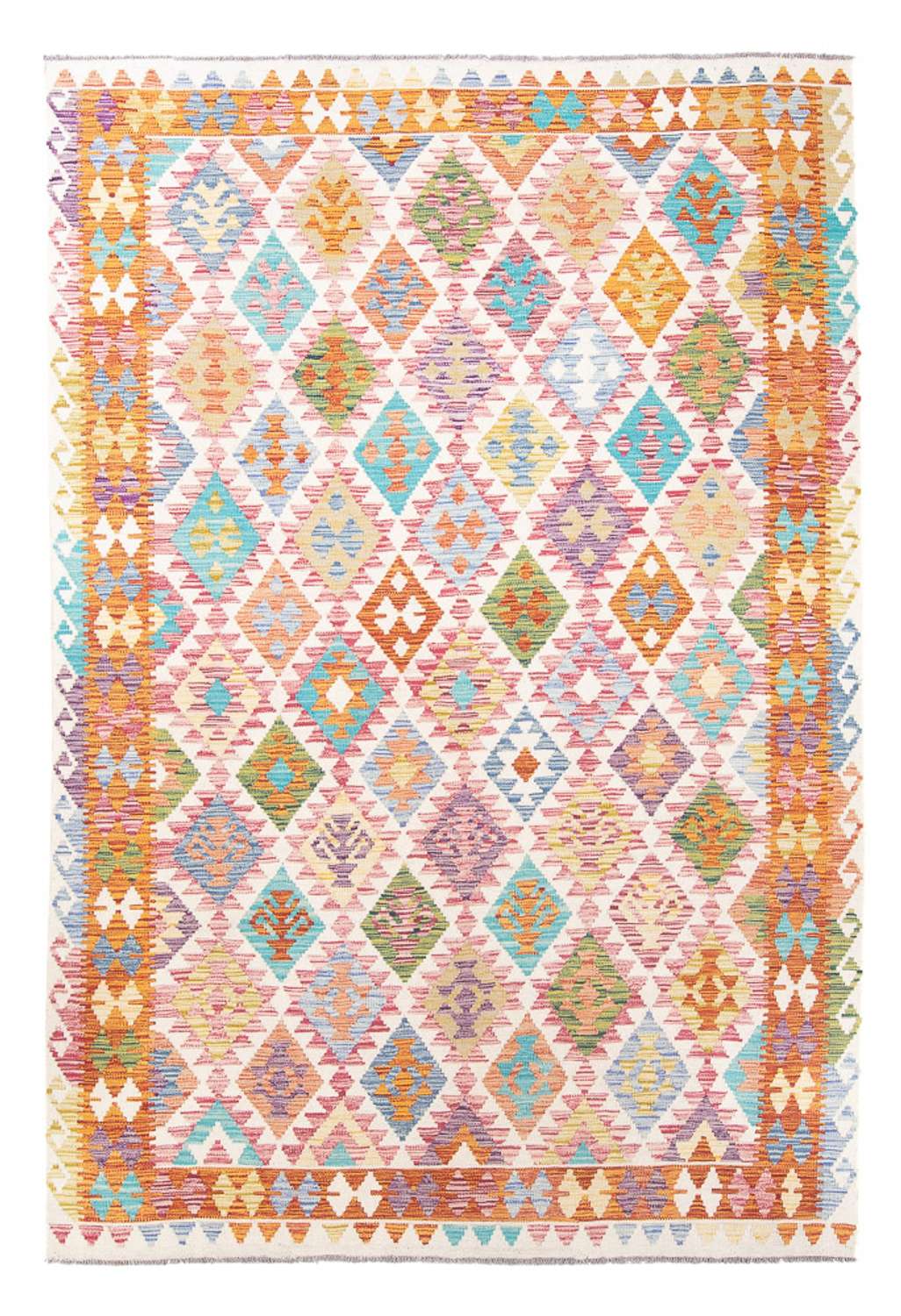 Tapis Kelim - Splash - 291 x 198 cm - multicolore