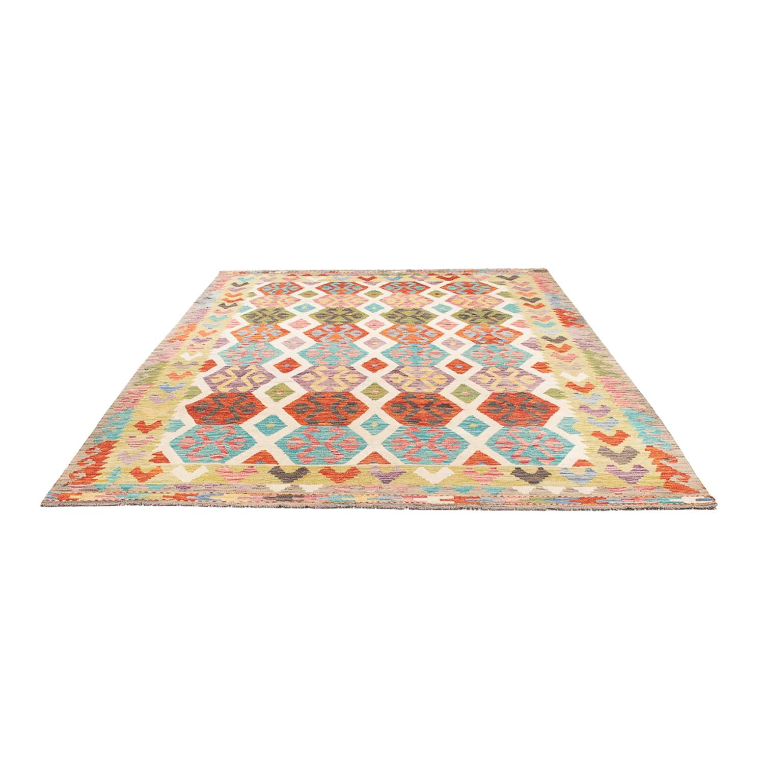 Kelim Carpet - Splash - 305 x 203 cm - flerfärgad