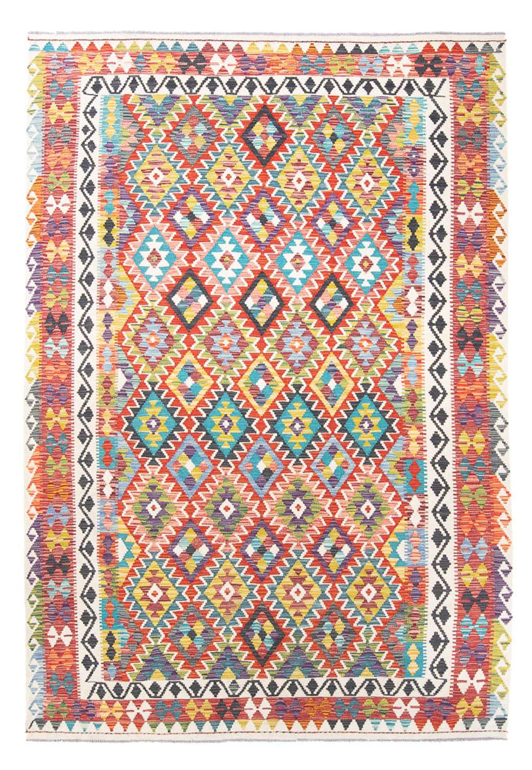 Tapis Kelim - Splash - 287 x 202 cm - multicolore