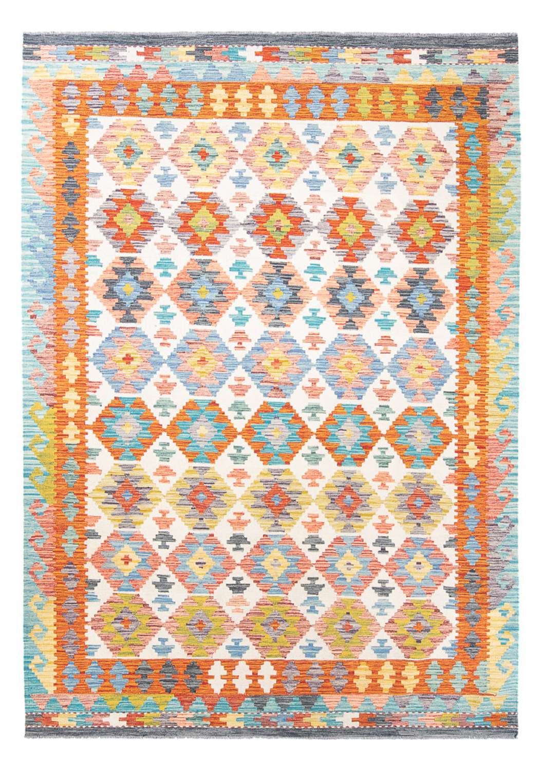 Tapis Kelim - Splash - 296 x 206 cm - multicolore