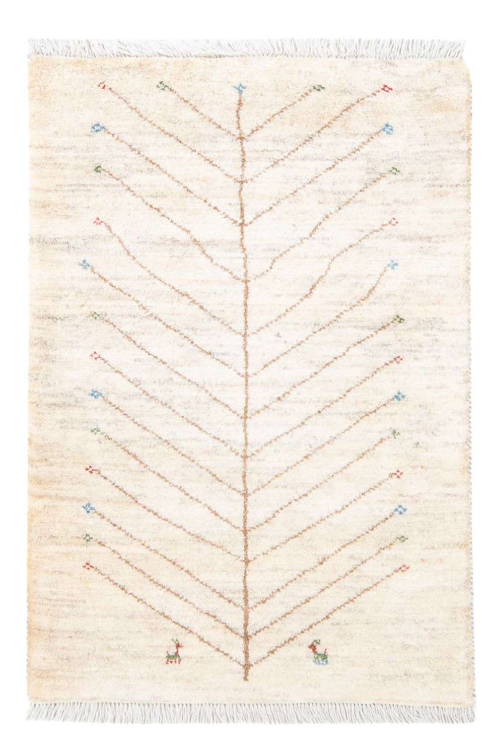 Tappeto Gabbeh - Persero - 121 x 77 cm - bianco naturale