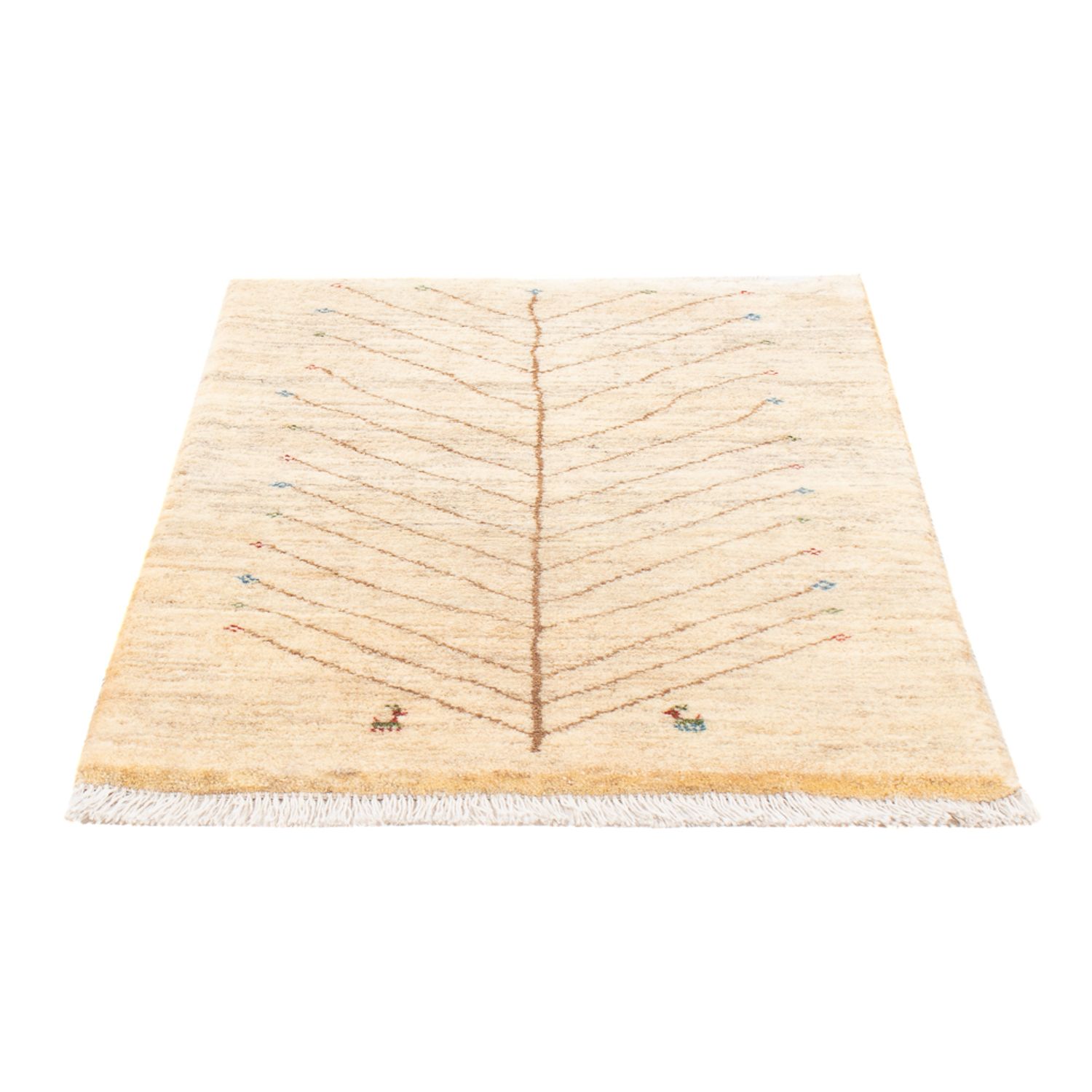 Tapis Gabbeh - Persan - 121 x 77 cm - blanc naturel