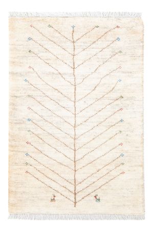 Tapete Gabbeh - Persa - 121 x 77 cm - branco natural